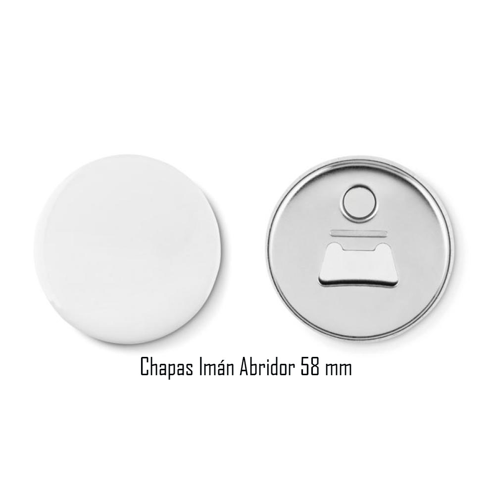 CHAPA IMAN ABRE BOTELLAS PERSONALIZABLE DE 58 MM